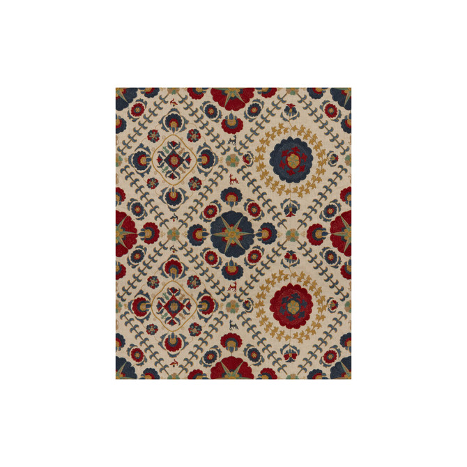 Lee Jofa Fabric Ayla Trellis Indigo/Red THE MALIKA COLLECTION LINEN - 60%;COTTON - 34%;POLYESTER - 6% India LIGHT Horizontal: 52 and Vertical: 31.5 52 - My Fabric Connection -