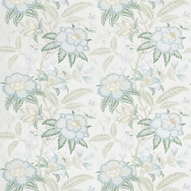 Lee Jofa Fabric Davenport Print Sea Mist WESTPORT LINEN - 100% Thailand MEDIUM Horizontal: 26.25 and Vertical: 24 52.5 - My Fabric Connection -