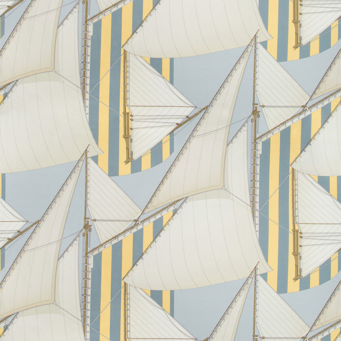 Lee Jofa Fabric St Tropez Print Blue/Yellow SUZANNE KASLER THE RIVIERA COLLECTION COTTON - 100% Italy MEDIUM Horizontal: 53.584 and Vertical: 37.824 53.584 - My Fabric Connection -