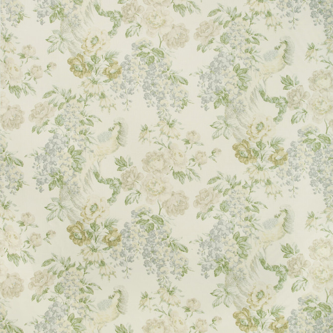 Lee Jofa Fabric Montecito Floral Sky/Green SUZANNE RHEINSTEIN III LINEN - 53%;COTTON - 35%;NYLON - 12% United Kingdom HEAVY Horizontal: 27 and Vertical: 29 54 - My Fabric Connection -