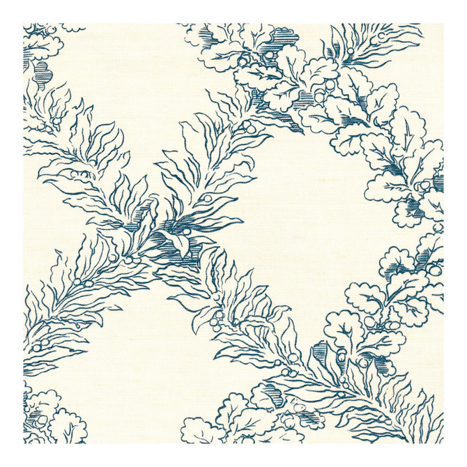 Lee Jofa Fabric Leaf Trellis Blue PAOLO MOSCHINO FABRICS LINEN - 67%;COTTON - 33% United Kingdom HEAVY Horizontal: 16.93 and Vertical: 16.14 53.94 - My Fabric Connection -