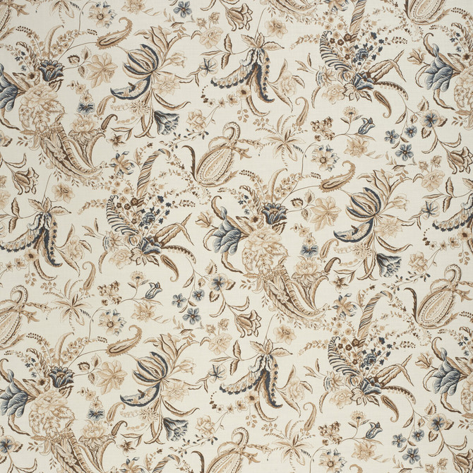 Lee Jofa Fabric Paisley Passion Brow/Navy PAOLO MOSCHINO FABRICS LINEN - 67%;COTTON - 33% United Kingdom HEAVY Horizontal: 34.25 and Vertical: 24.41 51.97 - My Fabric Connection -