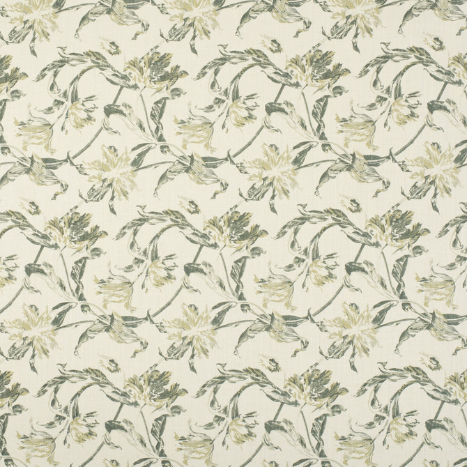 Lee Jofa Fabric Russian Tulip Green PAOLO MOSCHINO FABRICS LINEN - 67%;COTTON - 33% United Kingdom HEAVY Horizontal: 17.72 and Vertical: 9.06 53.94 - My Fabric Connection -