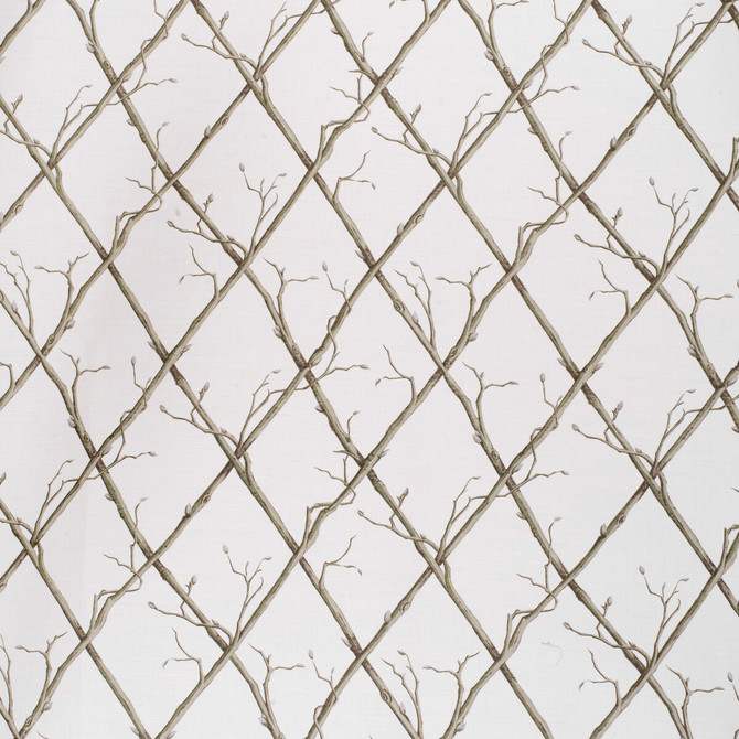 Lee Jofa Fabric Twig Trellis Green/White PAOLO MOSCHINO FABRICS LINEN - 67%;COTTON - 33% United Kingdom HEAVY Horizontal: 18.5 and Vertical: 18.5 53.94 - My Fabric Connection -