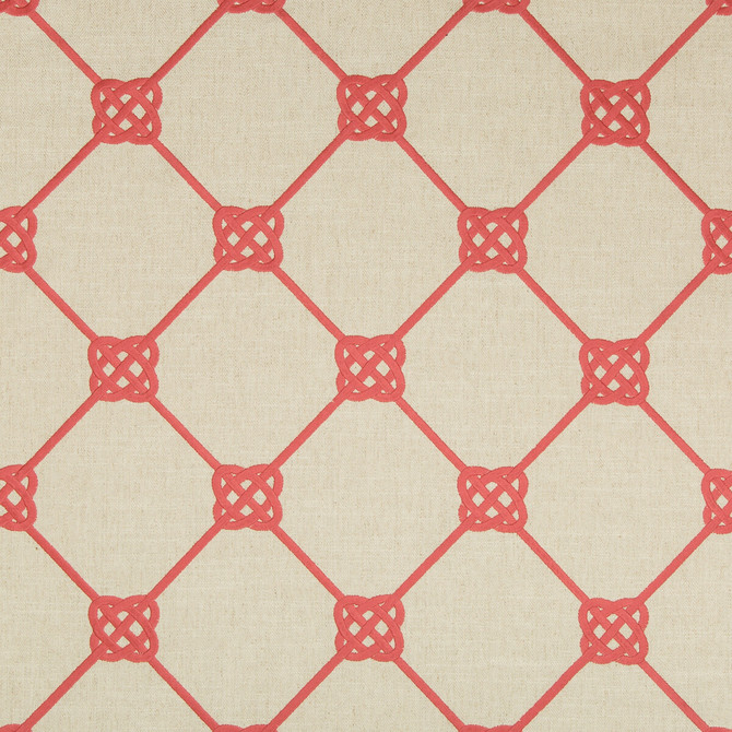 Kravet Basics Fabric Knotbridge Coral Fabric COTTON - 51%;LINEN - 17%;POLYESTER - 17%;VISCOSE - 15% India </p><p>Repeat: H: 8.5, V: 9 51.5 - My Fabric Connection -