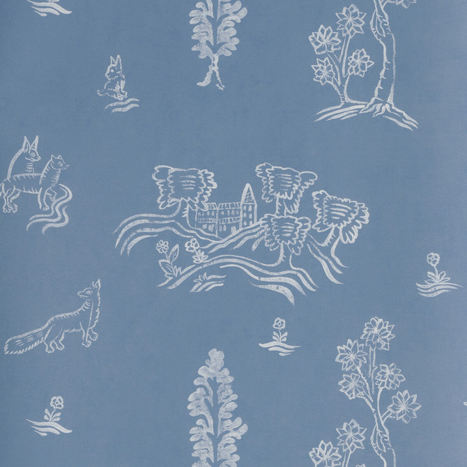 Kravet Couture Wallcovering Wychwood Happy Blue ANDREW MARTIN KIT KEMP WOOD PULP - 45%;BINDER - 20%;MINERAL FILLERS - 20%;POLYESTER - 15% United Kingdom - Horizontal: 8 and Vertical: 7 20.5 - My Fabric Connection -