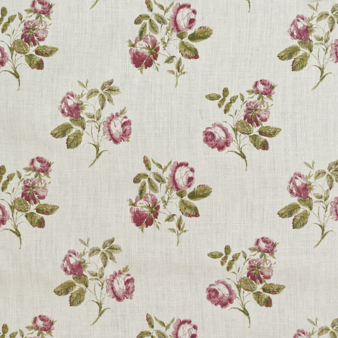 Lee Jofa Fabric Simsbury Rose/Green BLITHFIELD LINEN - 100% Thailand MEDIUM Horizontal: 25.98 and Vertical: 7.28 51.97 - My Fabric Connection -
