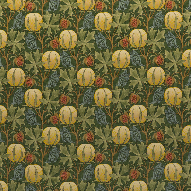 G P & J Baker Fabric Pumpkins Velvet Green/Terracotta ORIGINALS V COTTON - 100% United Kingdom HEAVY Horizontal: 14.184 and Vertical: 13.396 53.978 - My Fabric Connection -