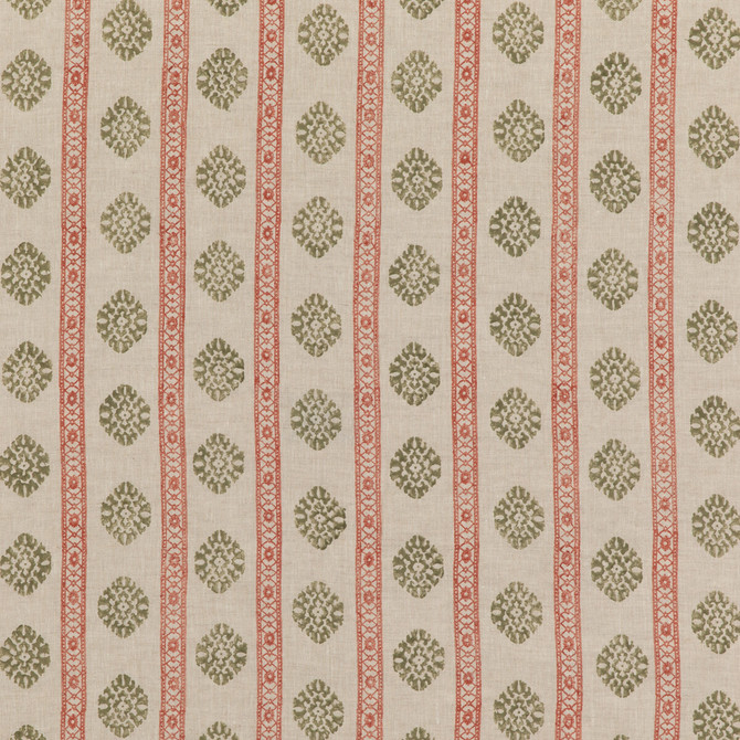 G P & J Baker Fabric Alma Red/Green COROMANDEL SMALL PRINTS LINEN - 100% India - Horizontal: 7.683 and Vertical: 3.94 53.978 - My Fabric Connection -