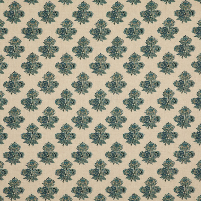 G P & J Baker Fabric Poppy Paisley Indigo COROMANDEL SMALL PRINTS VISCOSE - 82%;LINEN - 18% United Kingdom - Horizontal: 5.4372 and Vertical: 5.91 54.372 - My Fabric Connection -