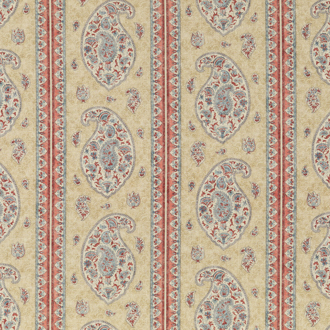 G P & J Baker Fabric Coromandel Red/Blue COROMANDEL LINEN - 100% United Kingdom - Horizontal: 13.593 and Vertical: 24.822 54.372 - My Fabric Connection -