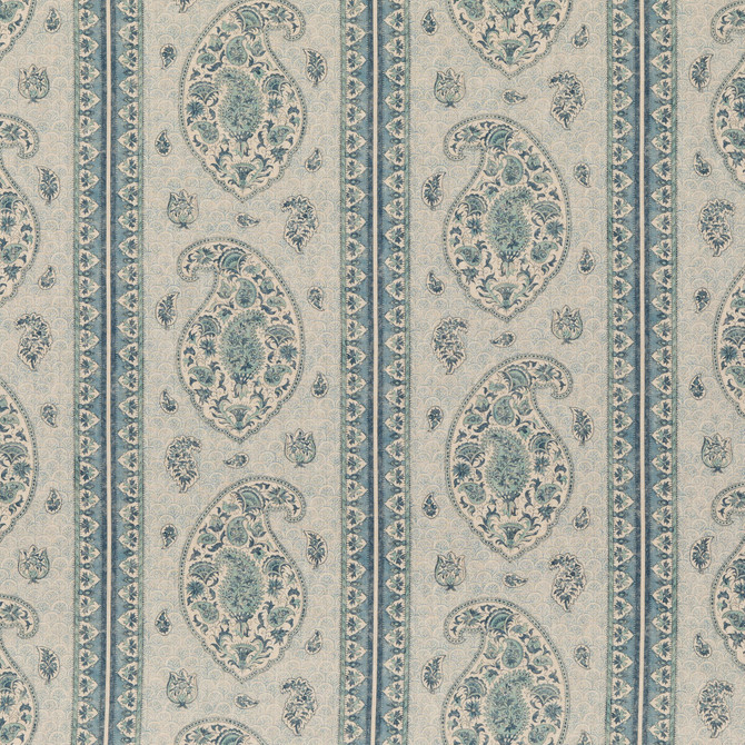 G P & J Baker Fabric Coromandel Blue Fabric LINEN - 100% United Kingdom </p><p>Repeat: H: 13.593, V: 24.822 54.372 - My Fabric Connection -