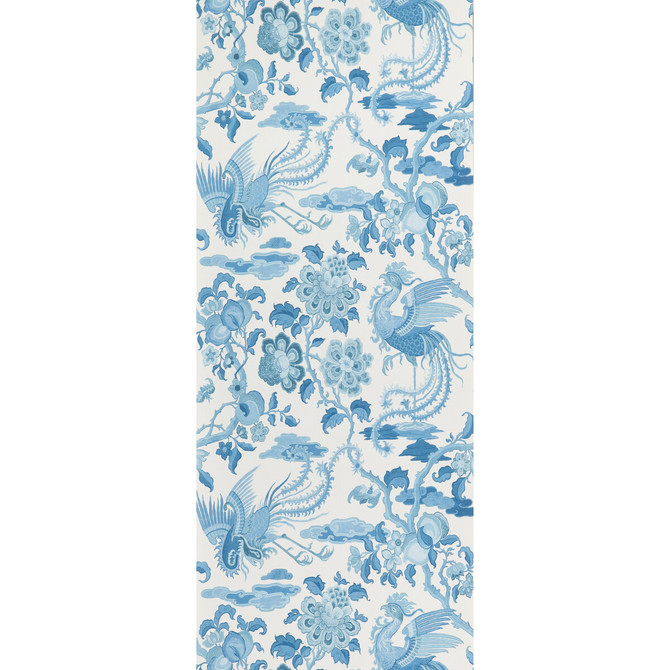 G P & J Baker Wallcovering Chifu Blue SIGNATURE II WALLPAPERS PAPER - 100% United Kingdom - Horizontal: 20.488 and Vertical: 24.034 20.488 - My Fabric Connection -