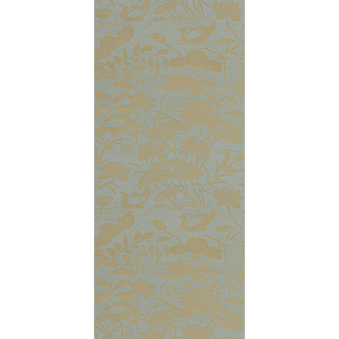 G P & J Baker Wallcovering Heron & Lotus Flower Eucalyptus SIGNATURE II WALLPAPERS NON WOVEN - 100% United Kingdom Horizontal: 20.488 and Vertical: 25.216 20.488 - My Fabric Connection -