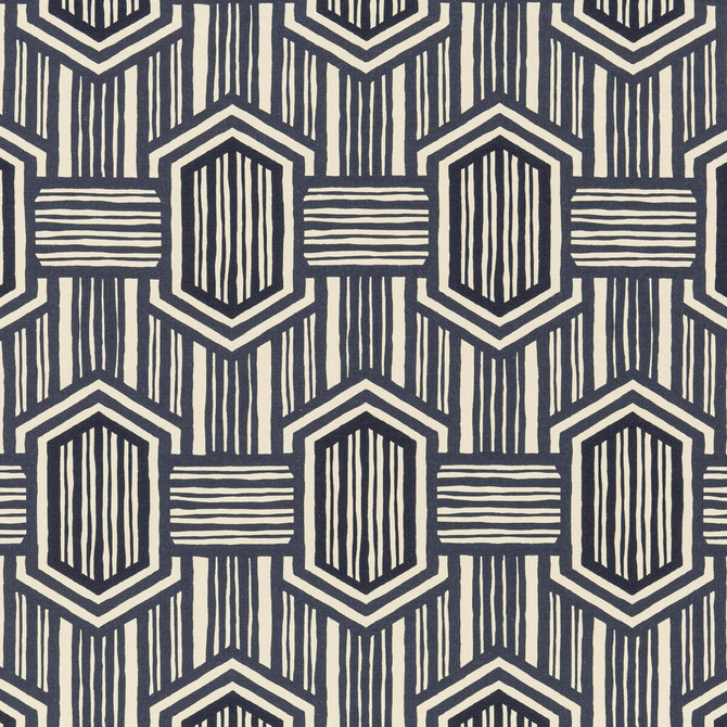 Threads Fabric Nala Indigo NALA PRINTS LINEN - 100% Italy Horizontal: 12.608 and Vertical: 26.398 50.432 - My Fabric Connection -