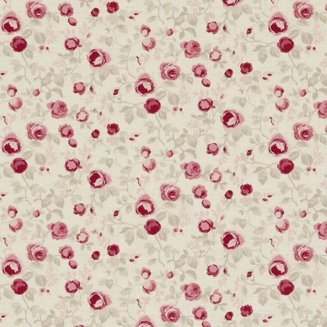 Clarke And Clarke Fabric Maude Raspberry CLARKE & CLARKE GENEVIEVE COTTON - 100% United Kingdom MEDIUM Horizontal: - and Vertical: - 55.125 - My Fabric Connection -