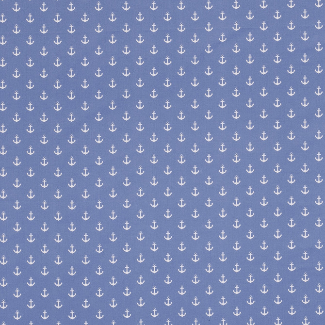 Clarke And Clarke Fabric Anchors Blue Fabric COTTON - 100% India </p><p>Repeat: H: 1.57, V: 1.34 54 - My Fabric Connection -