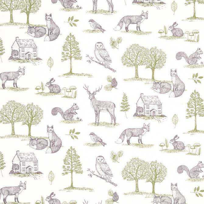Clarke And Clarke Fabric New Forest Forest Natural Fabric COTTON - 100% Turkey MEDIUM </p><p>Repeat: H: , V: 54 - My Fabric Connection -