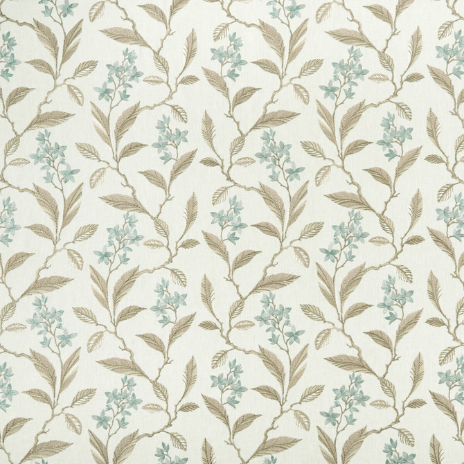 Clarke And Clarke Fabric Melrose Duckegg CLARKE & CLARKE HALCYON POLYESTER - 52%;COTTON - 48% India - Horizontal: 17.32 and Vertical: 12.8 54 - My Fabric Connection -