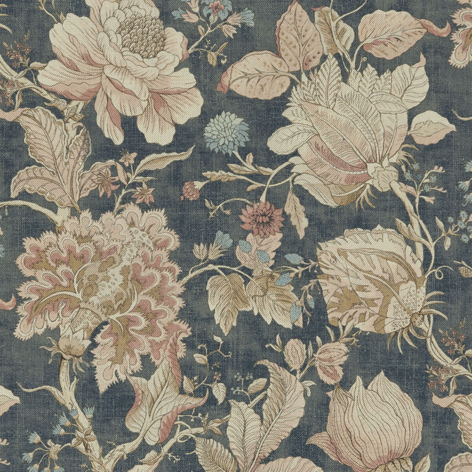 Clarke And Clarke Fabric Sissinghurst Midnight/Spice CLARKE & CLARKE CASTLE GARDEN COTTON - 60%;LINEN - 40% Spain HEAVY Horizontal: 36.02 and Vertical: 23.62 55 - My Fabric Connection -