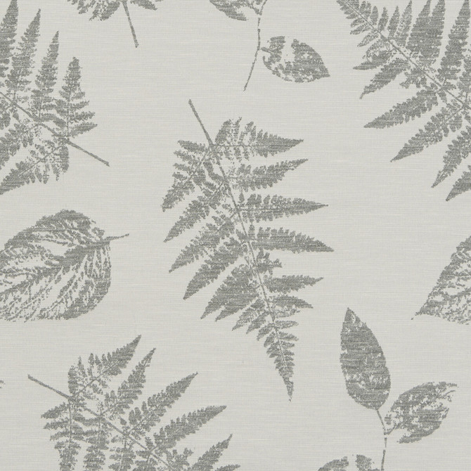 Clarke And Clarke Fabric Foliage Silver CLARKE & CLARKE ORGANICS POLYESTER - 72%;COTTON - 28% India Horizontal: 13.58 and Vertical: 25.2 54 - My Fabric Connection -