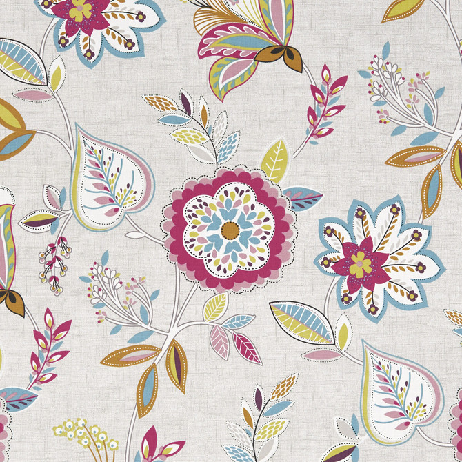 Clarke And Clarke Fabric Octavia Summer CLARKE & CLARKE OCTAVIA COTTON - 100% Turkey MEDIUM Horizontal: 26.97 and Vertical: 25.2 54 - My Fabric Connection -