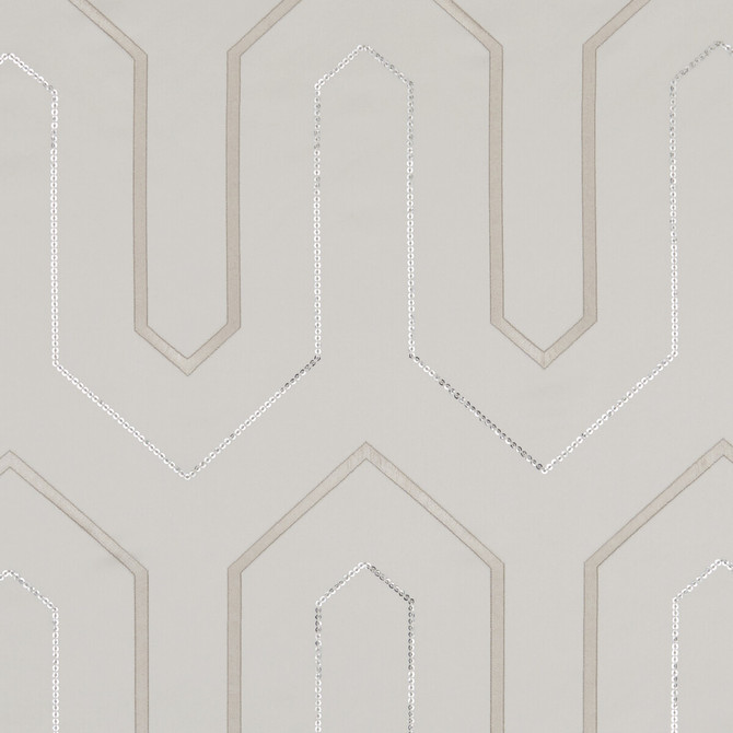 Clarke And Clarke Fabric Gatsby Champagne CLARKE & CLARKE LUSSO POLYESTER - 100% India - Horizontal: 6.42 and Vertical: 9.25 54 - My Fabric Connection -