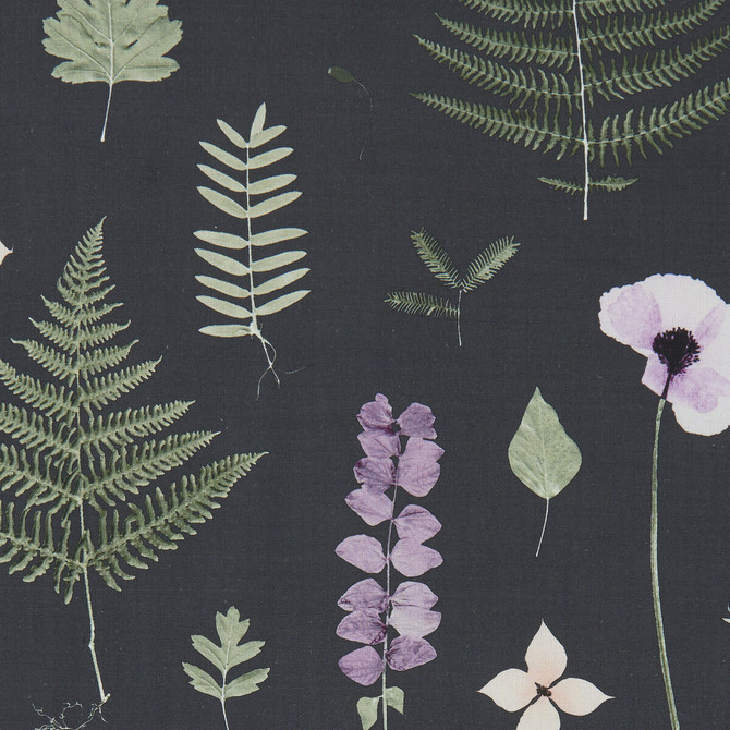 Clarke And Clarke Fabric Herbarium Heather/Ebony CLARKE & CLARKE BOTANICA VISCOSE - 70%;LINEN - 30% India HEAVY Horizontal: 54.72 and Vertical: 24.21 55 - My Fabric Connection -
