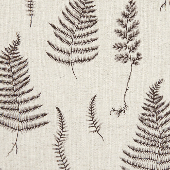 Clarke And Clarke Fabric Lorelle Charcoal/Linen CLARKE & CLARKE BOTANICA VISCOSE - 70%;LINEN - 30% India Horizontal: 26.38 and Vertical: 18.9 55 - My Fabric Connection -