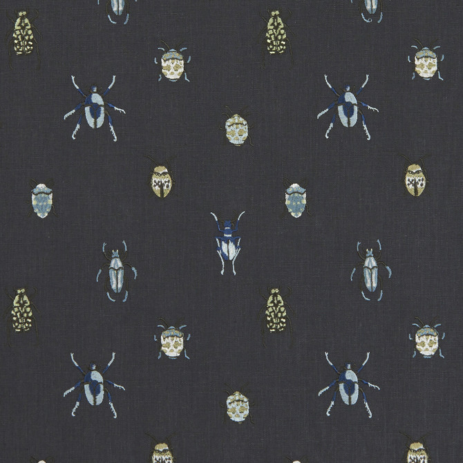 Clarke And Clarke Fabric Beetle Mineral CLARKE & CLARKE BOTANICA VISCOSE - 75%;LINEN - 25% India Horizontal: 8.27 and Vertical: 9.06 54 - My Fabric Connection -