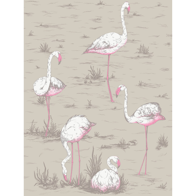 Cole & Son Fabric Flamingos Wht/Fuch On Tup Fabric LINEN - 53%;COTTON - 35%;NYLON - 12% United Kingdom </p><p>Repeat: H: 17.9, V: 23.7 53.9 - My Fabric Connection -