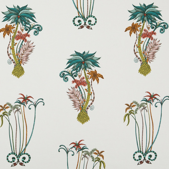 Clarke And Clarke Fabric Jungle Palms Jungle ANIMALIA BY EMMA J SHIPLEY FOR C&C COTTON - 100% United Kingdom HEAVY Horizontal: 18.11 and Vertical: 26.18 54 - My Fabric Connection -