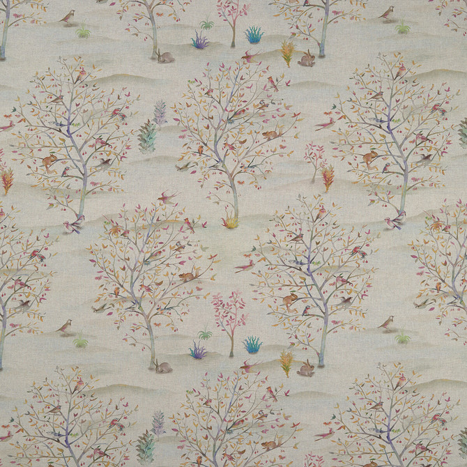 Clarke And Clarke Fabric Coppice Autumn/Cream Fabric COTTON - 100% Spain MEDIUM </p><p>Repeat: H: 26.97, V: 26.77 54 - My Fabric Connection -