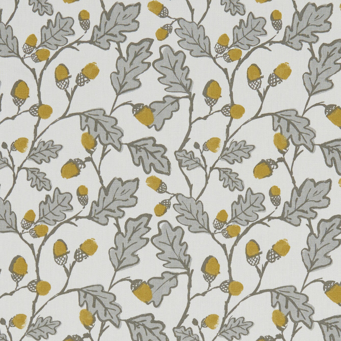 Clarke And Clarke Fabric Acorn Trail Natural CLARKE & CLARKE LAND & SEA COTTON - 100% Turkey MEDIUM Horizontal: 6.77 and Vertical: 6.3 54 - My Fabric Connection -