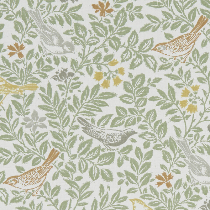 Clarke And Clarke Fabric Bird Song Autumn Fabric COTTON - 100% Turkey MEDIUM </p><p>Repeat: H: 17.99, V: 15.94 54 - My Fabric Connection -
