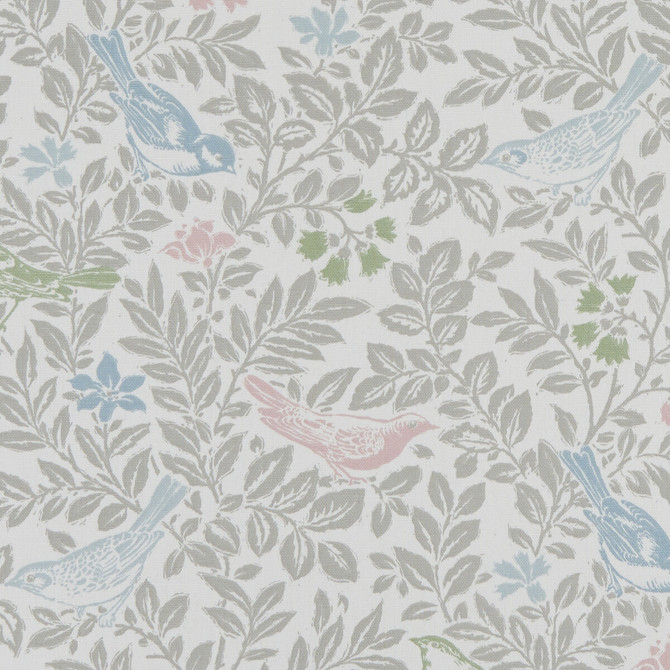 Clarke And Clarke Fabric Bird Song Pastel CLARKE & CLARKE LAND & SEA COTTON - 100% Turkey MEDIUM Horizontal: 17.99 and Vertical: 15.94 54 - My Fabric Connection -