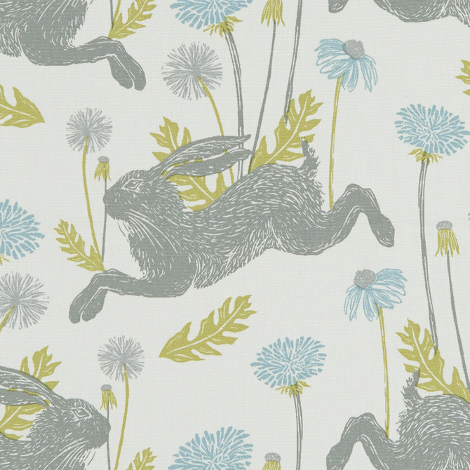 Clarke And Clarke Fabric March Hare Mineral CLARKE & CLARKE LAND & SEA COTTON - 100% Turkey MEDIUM Horizontal: 13.5 and Vertical: 12.4 54 - My Fabric Connection -