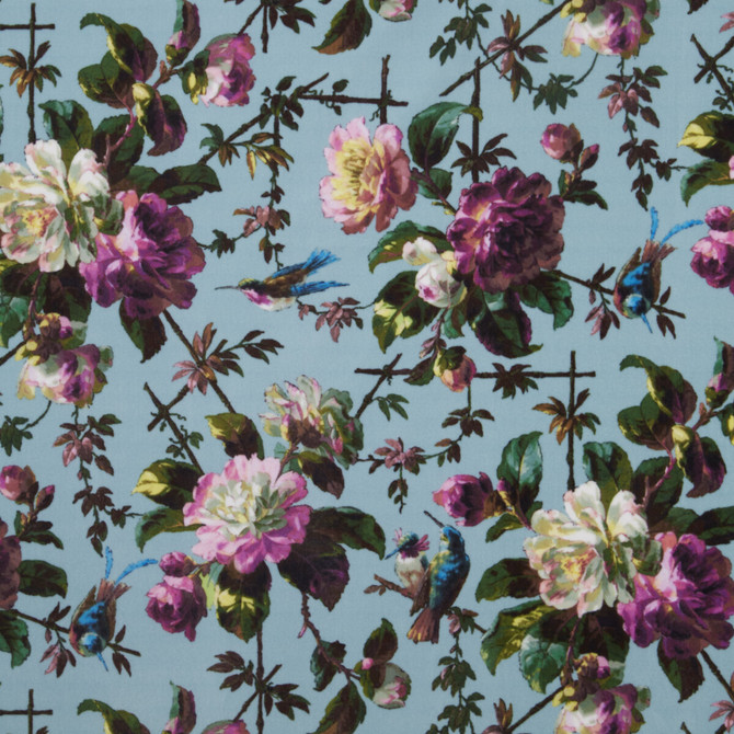 Clarke And Clarke Fabric Renaissance Velvet Velvet Seafoam CLARKE & CLARKE OASIS WP & FABRIC POLYESTER - 100% Spain HEAVY Horizontal: - and Vertical: - 54.375 - My Fabric Connection -