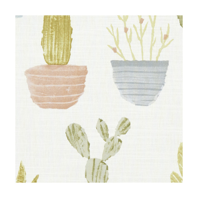 Clarke And Clarke Fabric Cactus Pastel CLARKE & CLARKE ROOF GARDEN COTTON - 100% Turkey MEDIUM Horizontal: 36.22 and Vertical: 17.72 54 - My Fabric Connection -