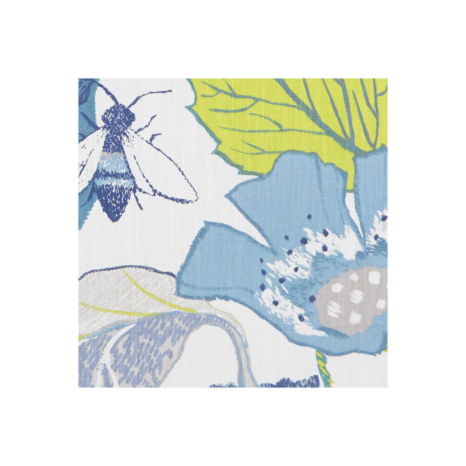 Clarke And Clarke Fabric Lotus Apple/Denim CLARKE & CLARKE ORIENTAL GARDEN COTTON - 90%;LINEN - 10% United Kingdom MEDIUM Horizontal: 26.77 and Vertical: 25.2 54 - My Fabric Connection -