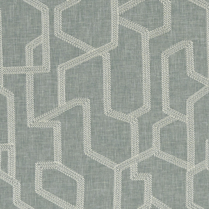 Clarke And Clarke Fabric Labyrinth Mineral CLARKE & CLARKE EXOTICA POLYESTER - 52%;COTTON - 48% India Horizontal: 12.875 and Vertical: 12.5 54 - My Fabric Connection -