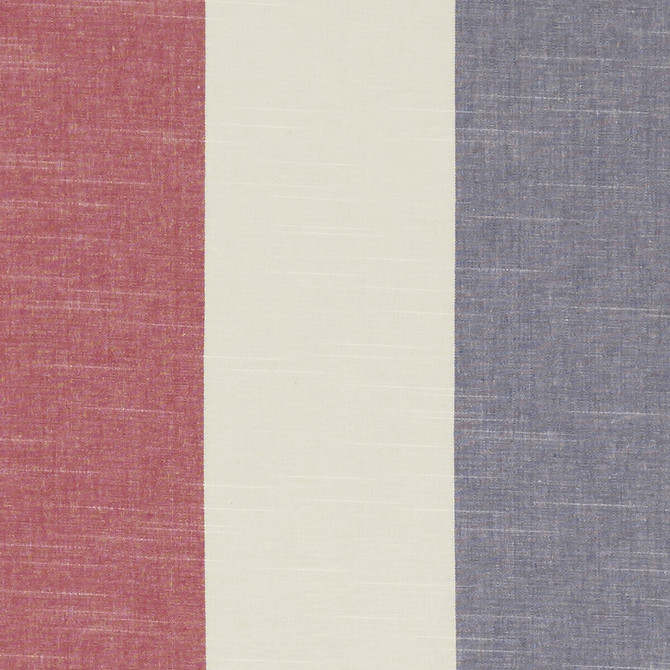 Clarke And Clarke Fabric Buckton Denim/Red CLARKE & CLARKE BEMPTON COTTON - 100% India Horizontal: 13.625 and Vertical: 0 55.125 - My Fabric Connection -
