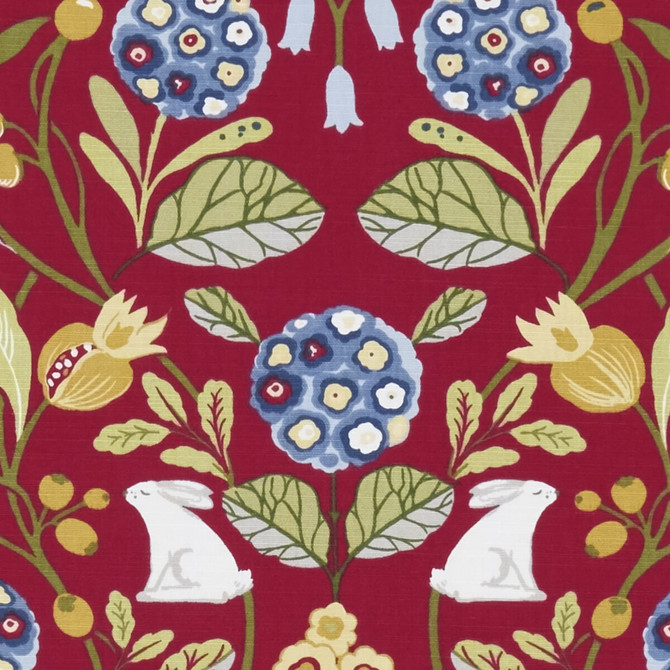 Clarke And Clarke Fabric Forester Rouge Fabric COTTON - 100% Turkey MEDIUM </p><p>Repeat: H: 18, V: 16.1 54 - My Fabric Connection -