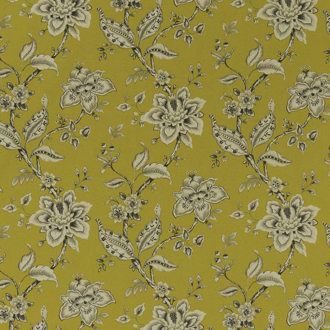 Clarke And Clarke Fabric Palampore Chartreuse CLARKE & CLARKE EDEN COTTON - 90%;LINEN - 10% Spain MEDIUM Horizontal: 17.75 and Vertical: 16.625 54.375 - My Fabric Connection -
