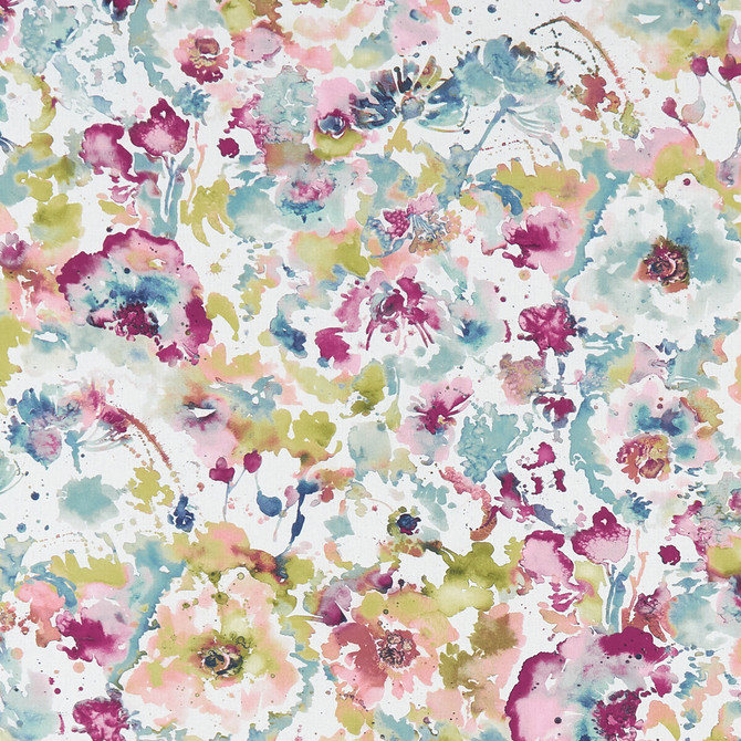 Clarke And Clarke Fabric Florrie Sorbet CLARKE & CLARKE PALMERO COTTON - 100% Spain MEDIUM Horizontal: 27 and Vertical: 24.875 54 - My Fabric Connection -