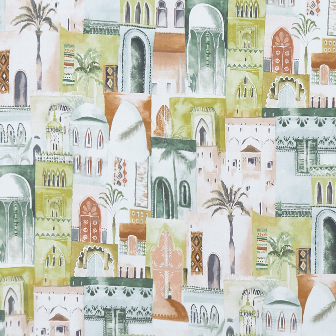 Clarke And Clarke Fabric Marrakech Apple CLARKE & CLARKE PRINCE OF PERSIA COTTON - 100% India HEAVY Horizontal: 26.75 and Vertical: 24.813 53.625 - My Fabric Connection -