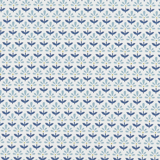 Clarke And Clarke Fabric Fleur Denim CLARKE & CLARKE CO-ORDINATES COTTON - 100% Turkey MEDIUM Horizontal: 1.375 and Vertical: 2.5 54 - My Fabric Connection -