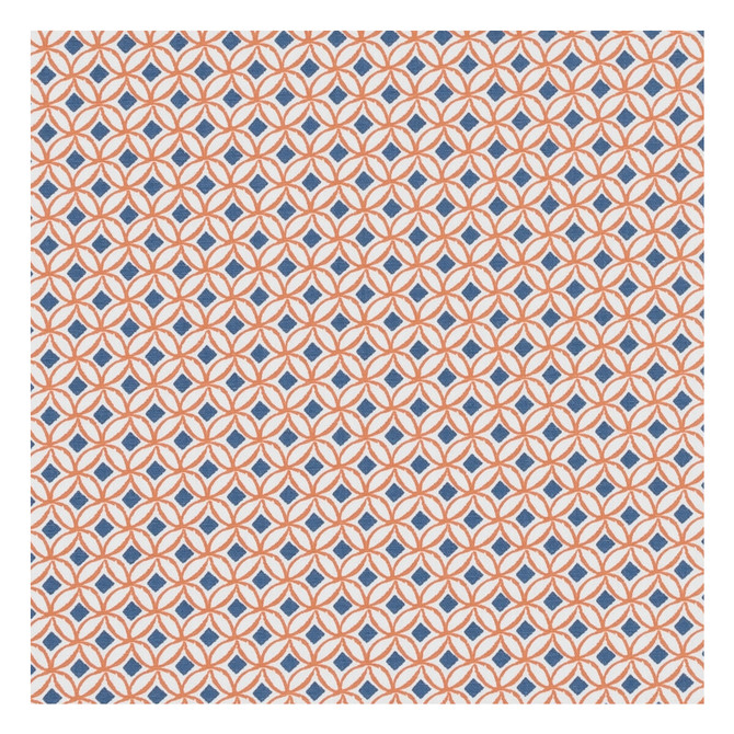 Clarke And Clarke Fabric Ortis Denim/Spice CLARKE & CLARKE CO-ORDINATES COTTON - 100% Turkey MEDIUM Horizontal: 1 and Vertical: 1.125 54 - My Fabric Connection -