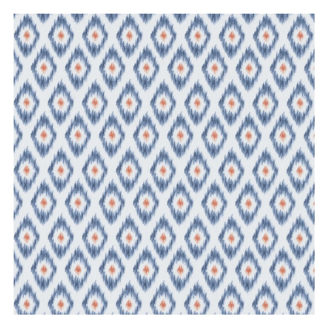 Clarke And Clarke Fabric Zora Denim/Spice Fabric COTTON - 100% Turkey MEDIUM </p><p>Repeat: H: 1.375, V: 2.875 54 - My Fabric Connection -