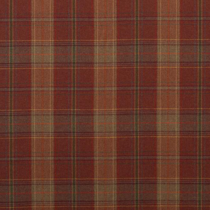 Mulberry Fabric Shetland Plaid Russet BOHEMIAN ROMANCE WOOL - 100% United Kingdom LIGHT Horizontal: and Vertical: 13.79 59.1 - My Fabric Connection -